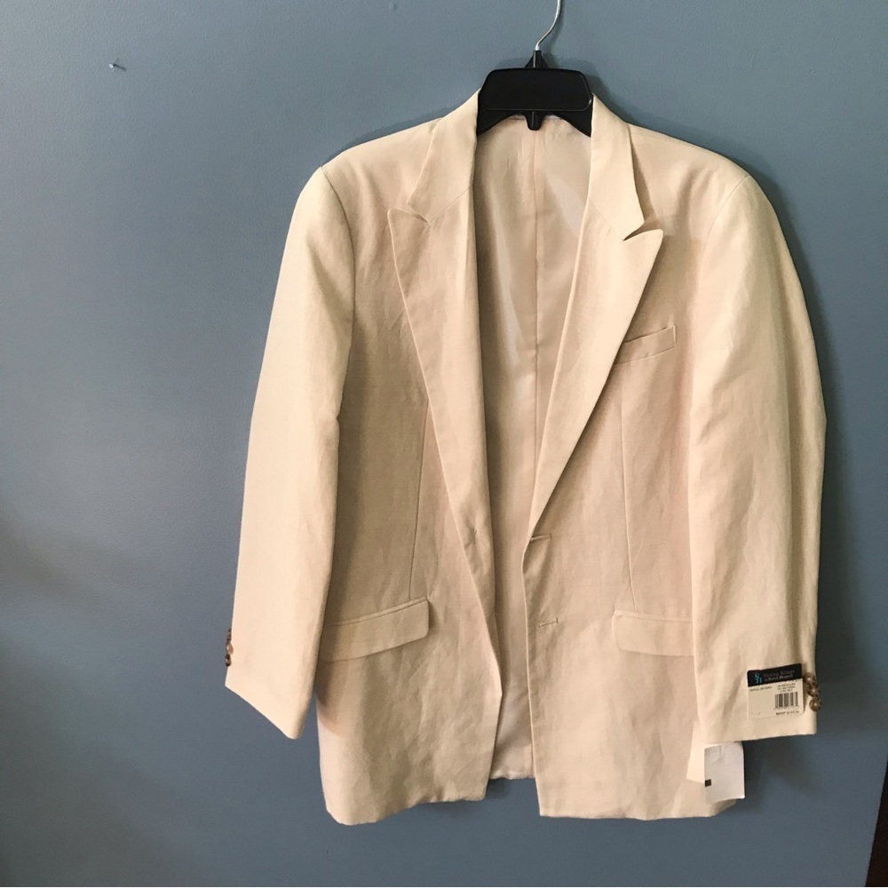 NWT Steve Harvey mens cream linen blazer size 20